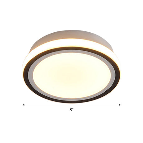 Minimalist Black Led Corridor Ceiling Flush Light With Versatile Metal Shade In White/3 Color