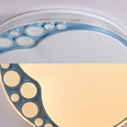 Sky Blue Apple Ceiling Lamp With Led Light In Warm/White/3 Colors