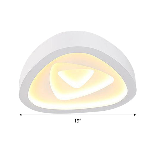 Nordic Style Triangle Ceiling Light - Acrylic White Led With Remote Control Dimming (16.5’ Or