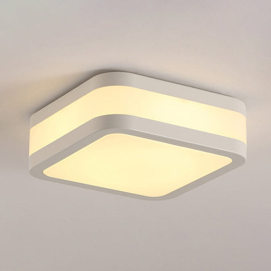 Sleek Black/White Cuboid Led Ceiling Light With Simple Style And Acrylic Finish In Warm/White