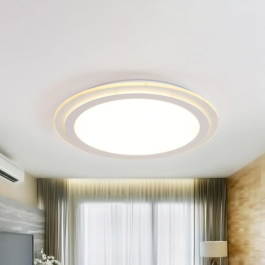 Modern 2 Tier Round Ceiling Flush Mount Light - 12.5’/16.5’/20.5’ Dia Acrylic Led Warm/White