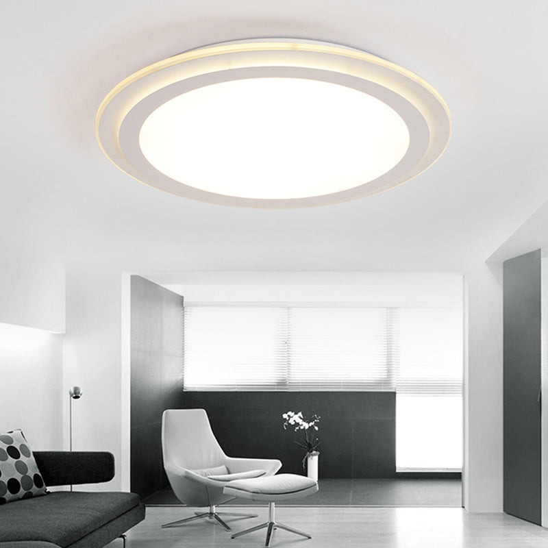 Modern 2 Tier Round Ceiling Flush Mount Light - 12.5’/16.5’/20.5’ Dia Acrylic Led Warm/White