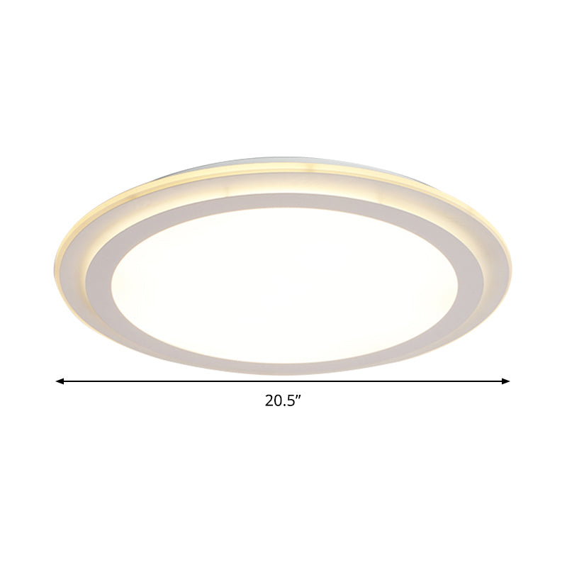 Modern 2 Tier Round Ceiling Flush Mount Light - 12.5’/16.5’/20.5’ Dia Acrylic Led Warm/White