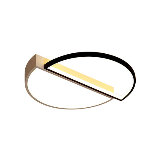 Modern Splicing Flush Mount Led Ceiling Light In Black/White With Dimming Control - 18’/21.5’ W