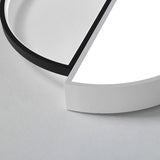 Modern Splicing Flush Mount Led Ceiling Light In Black/White With Dimming Control - 18/21.5 W