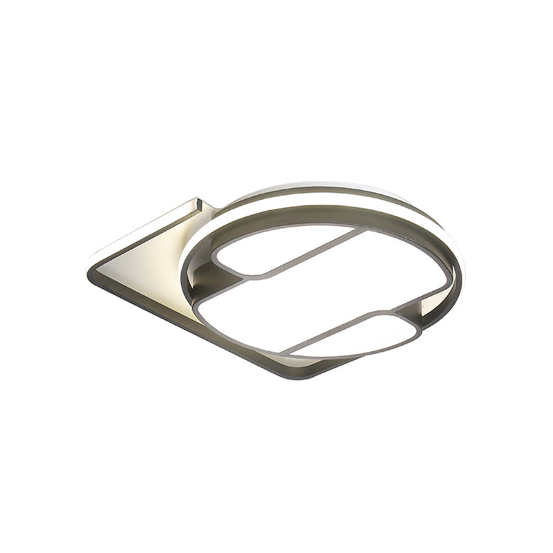 Geometric Led Ceiling Light In Modern Black And White Design - Sizes 16/19.5 3 Color Options For