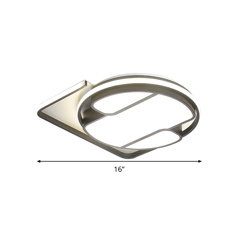 Geometric Led Ceiling Light In Modern Black And White Design - Sizes 16/19.5 3 Color Options For