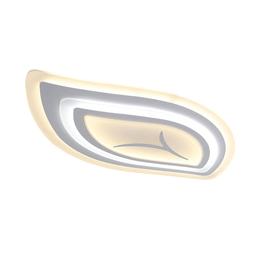 Modern Acrylic Led Ceiling Light With Stepless Dimming In Warm Or White - 21.5’/25.5’/33.5’ Wide