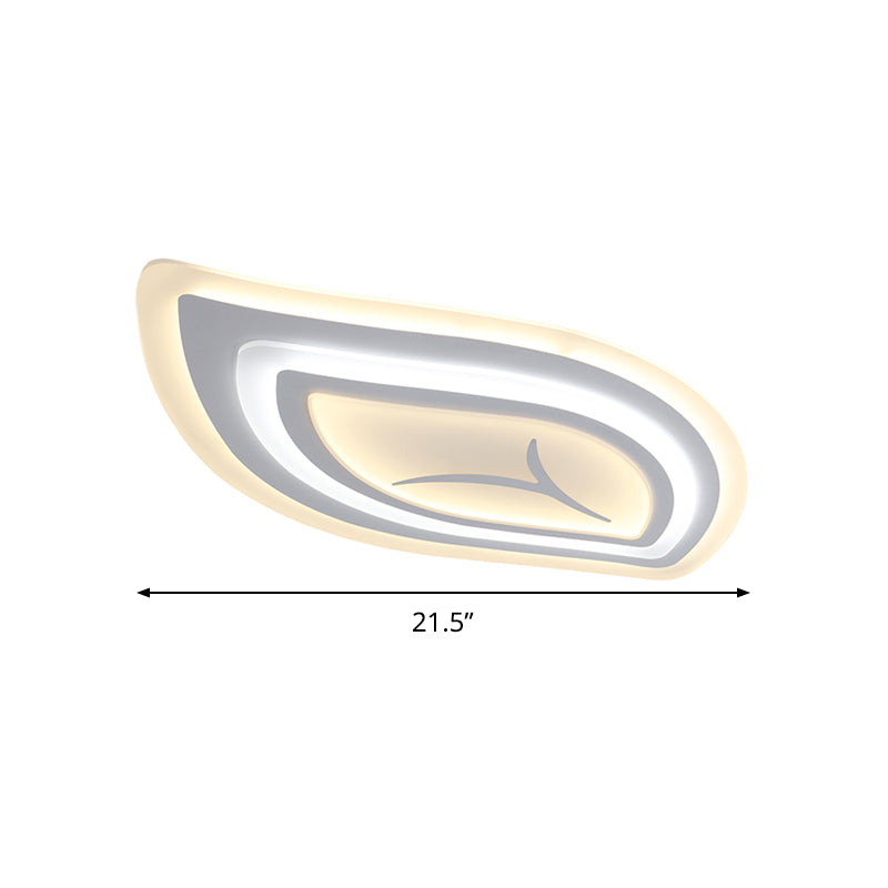 Modern Acrylic Led Ceiling Light With Stepless Dimming In Warm Or White - 21.5/25.5/33.5 Wide