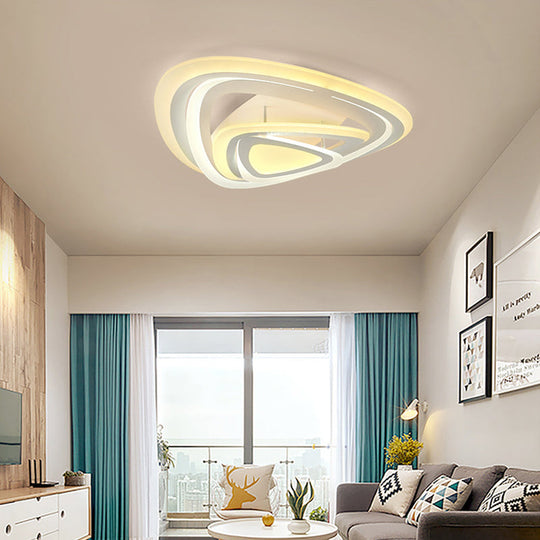 Modern White Triangle Acrylic Led Ceiling Light Fixture With Warm/White Lighting