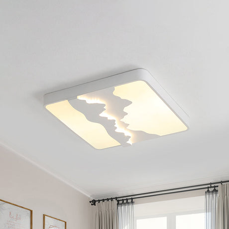 Modern Gray/White Metal Led Flush Mount Ceiling Lamp - 16/19.5 Wide Warm/White Light White / 16 Warm