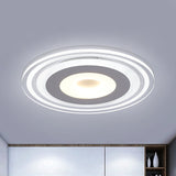 Simple Style Led Flush Mount Fixture In White With Acrylic Shade Circle Design 3 Color Light