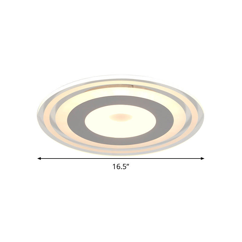 Simple Style Led Flush Mount Fixture In White With Acrylic Shade Circle Design 3 Color Light