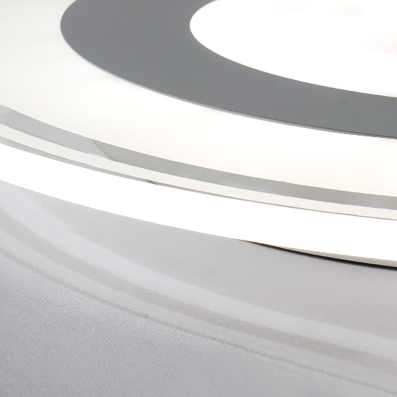 Simple Style Led Flush Mount Fixture In White With Acrylic Shade Circle Design 3 Color Light Options