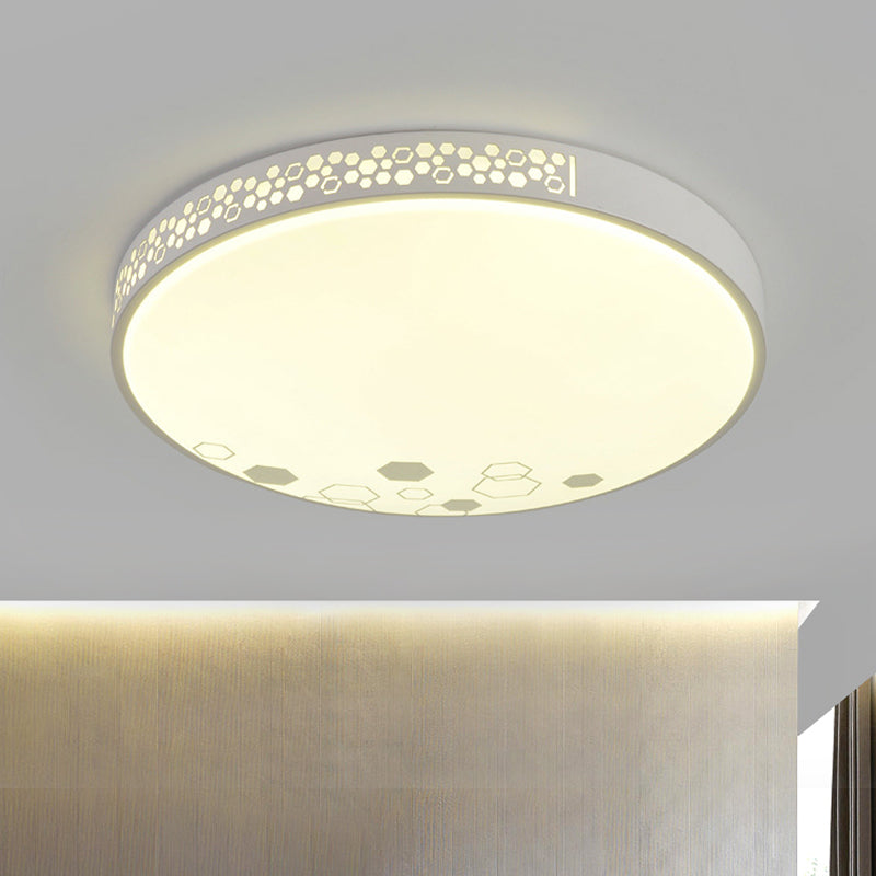 Modern Led Flush Mount Ceiling Light In White - Home Bedroom Lighting