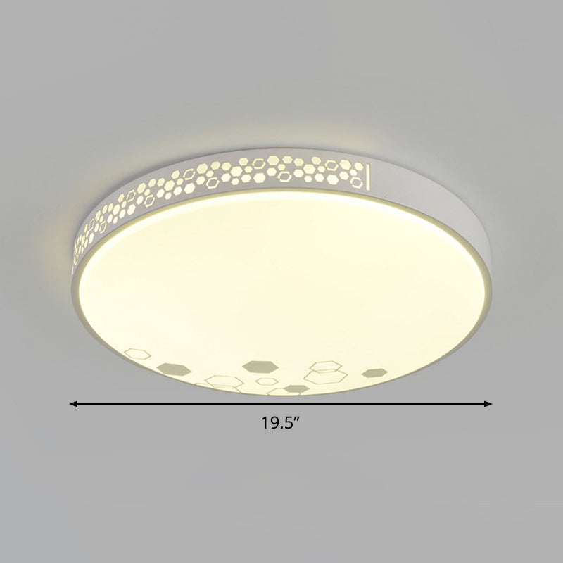 Modern Led Flush Mount Ceiling Light In White - Home Bedroom Lighting