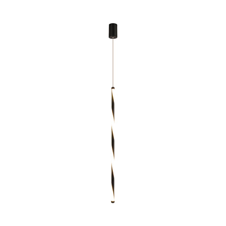 Modern Metal Tube Pendant Light Fixture - Black Led Changing For Bedroom In Warm/White