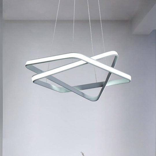 Modern White Led Chandelier Lighting: Seamless Acrylic Hang Light With Warm/White /