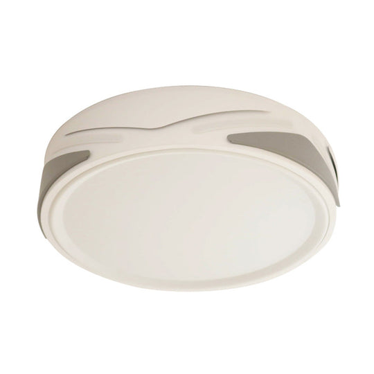 Modern Led Flush Light Fixture - 18.5’/21.5’ Wide White Ceiling Mount Round Metal Shade