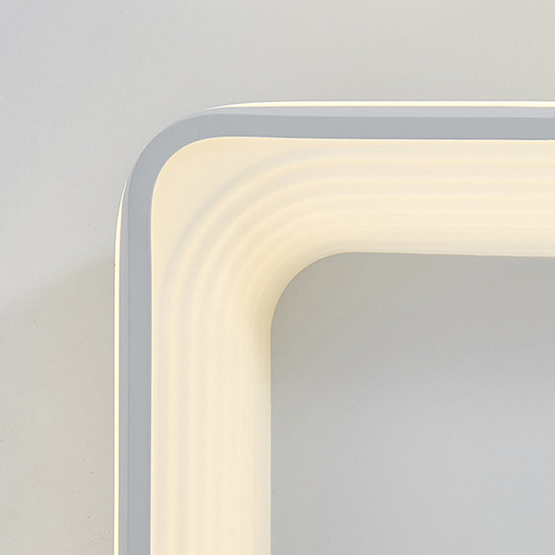 Simple Style Metal Square Flush Light - 19’ Or 25’ Wide Led Ceiling Mounted Fixture With