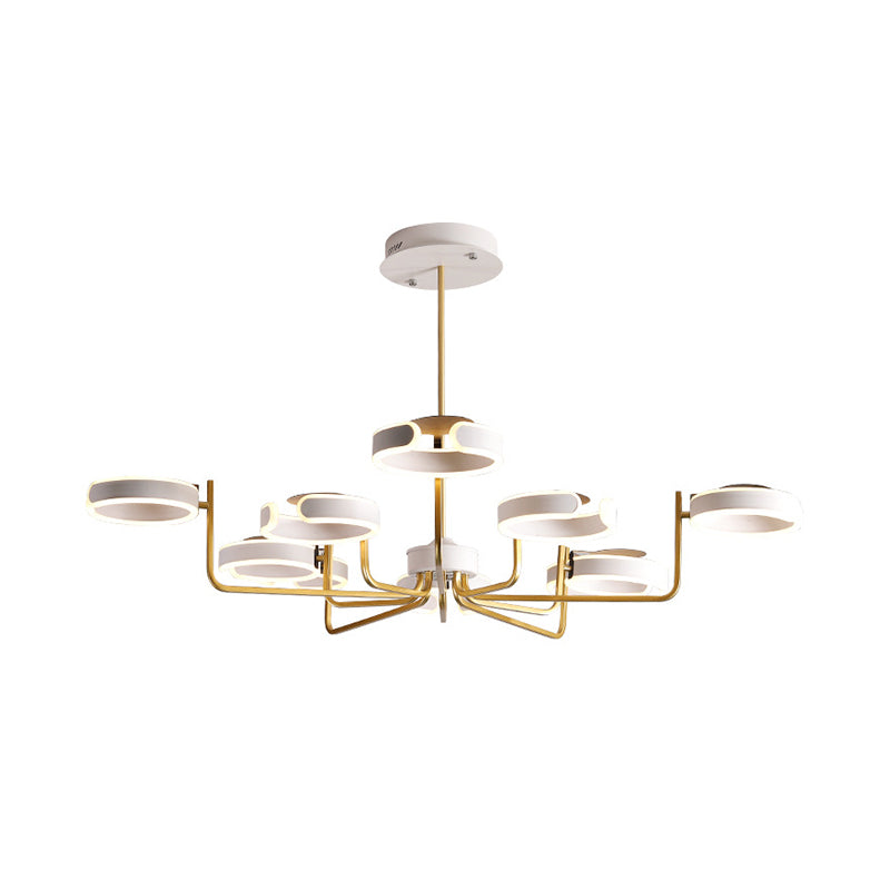 Modern Starburst Metal Chandelier Lamp - 8/10 Heads Black/Gray/White Pendant Light Kit Warm/White