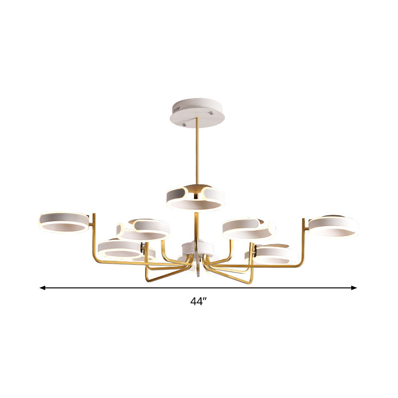 Modern Starburst Metal Chandelier Lamp - 8/10 Heads Black/Gray/White Pendant Light Kit Warm/White