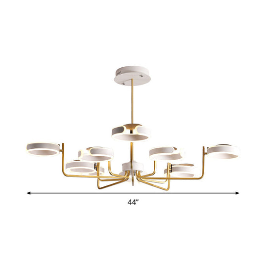 Modern Starburst Metal Chandelier Lamp - 8/10 Heads Black/Gray/White Pendant Light Kit Warm/White