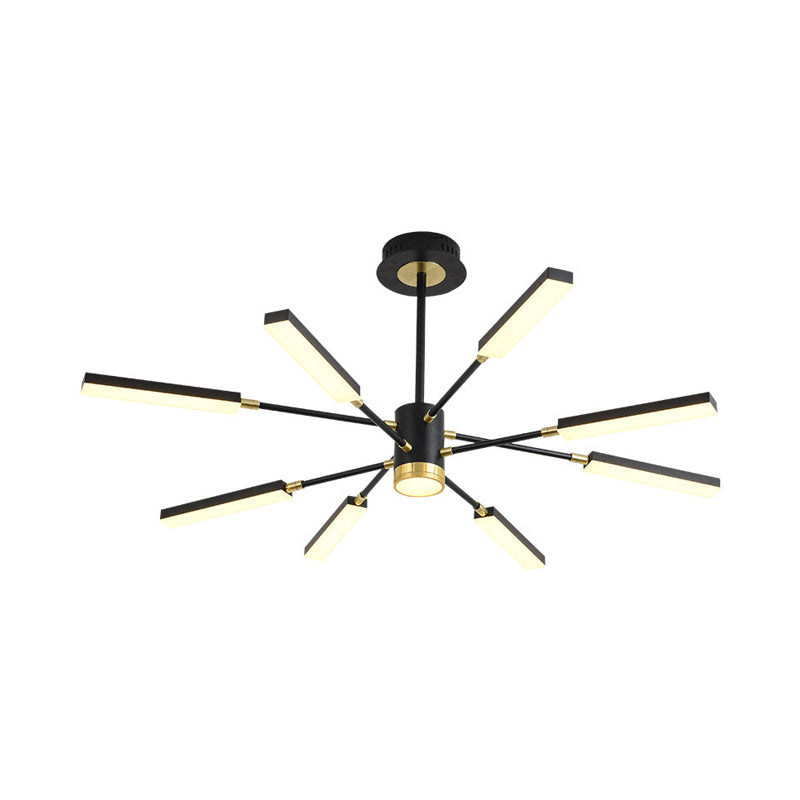 Modern Metal Sputnik Pendant Chandelier- 6/8 Head Hanging Light Kit In Warm/White