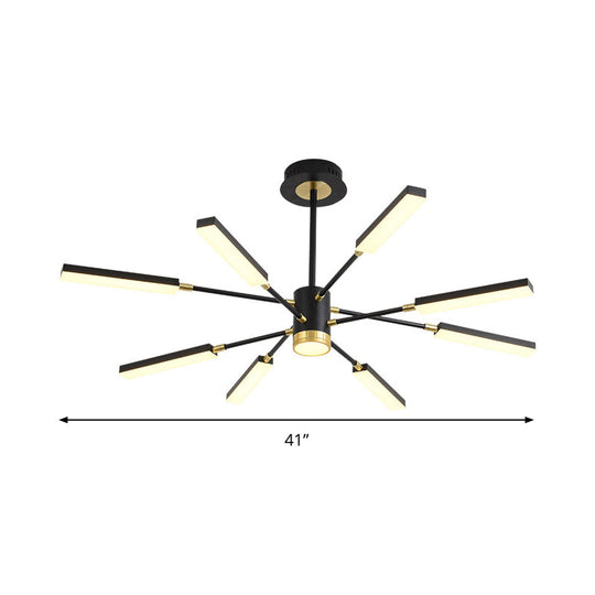 Modern Metal Sputnik Pendant Chandelier- 6/8 Head Hanging Light Kit In Warm/White