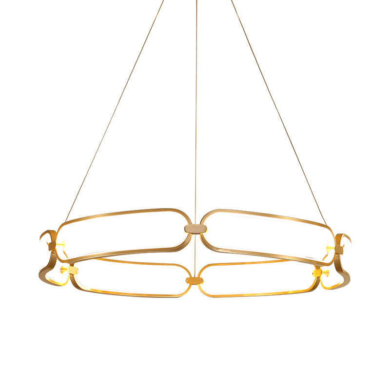 23.5’/31.5’ Minimalist Gold Led Pendant Chandelier - Metal Hanging Light With Adjustable