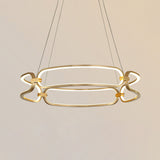 Minimalist Gold Metal Pendant Chandelier With Led - 23.5/31.5 Wide Bracelet Design