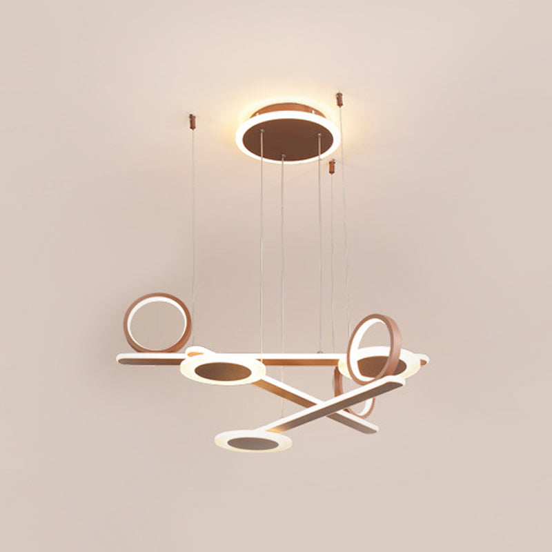 Contemporary Acrylic Led Chandelier: Coffee Ring Pendant Light In Warm/White 31.5’/39’ Wide