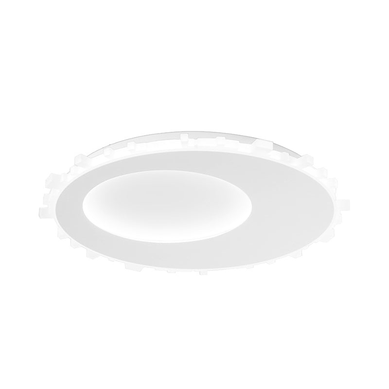 Sleek White Circle Flush Mount Led Ceiling Light Fixture - Minimalist Acrylic Design Warm
