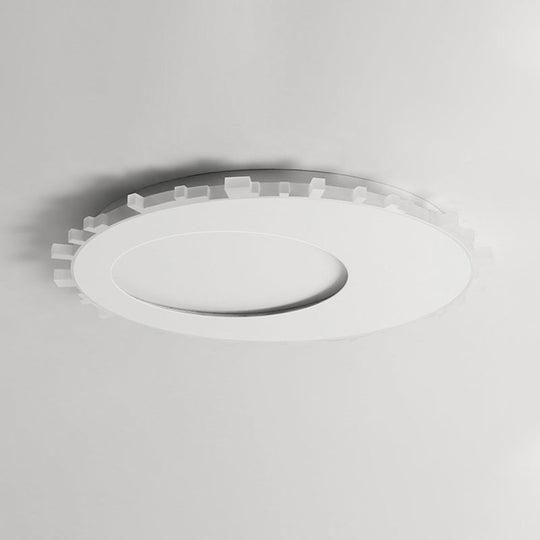 Sleek White Circle Flush Mount Led Ceiling Light Fixture - Minimalist Acrylic Design Warm