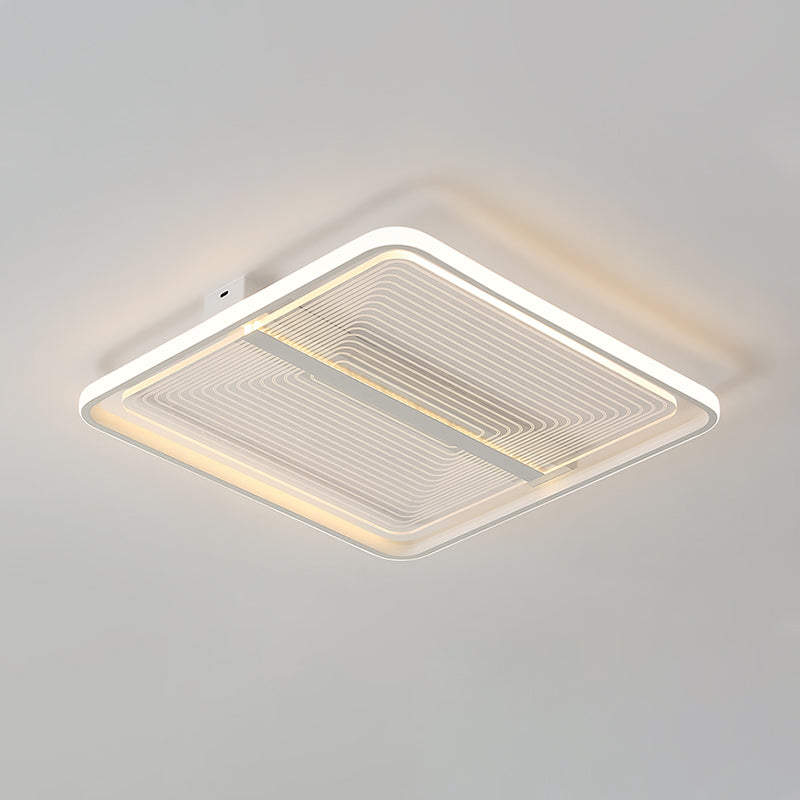 Modern Acrylic Square Flush Mount Lamp - White Ceiling Light Fixture With Warm/White