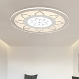 Modern Acrylic Lotus Flush Mount - 16.5/20.5 Wide Ceiling Lamp In Warm/White/3 Color Light For