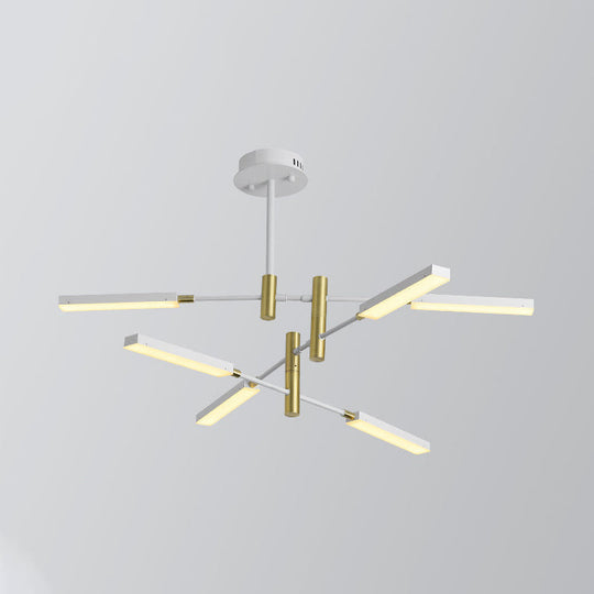 Contemporary Black/Gold Or White/Gold Acrylic Chandelier - Sputnik Ceiling Light (4/6-Light) Third