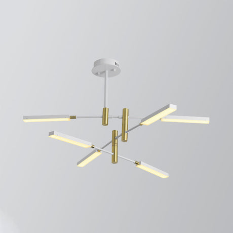 Contemporary Sputnik Ceiling Light In Black/Gold Or White/Gold - 4/6 Acrylic Lights