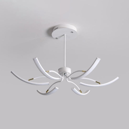 Modern Acrylic Sputnik Chandelier Light Fixture - 6/10 Lights Warm/White Pendant Lighting White