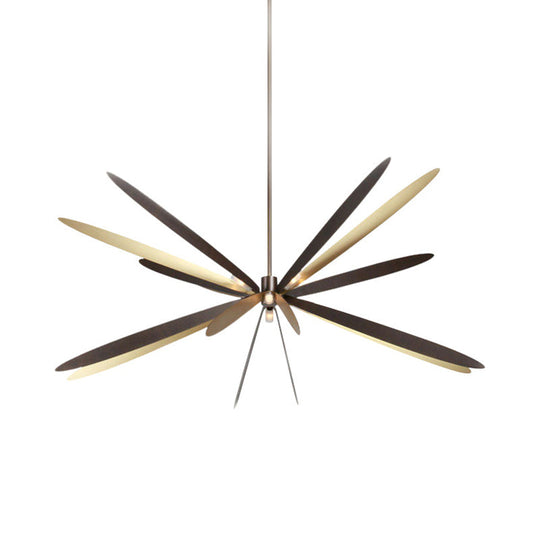 Dragonfly Chandelier: Black & Gold Modern Style 6-Light Metal Pendant