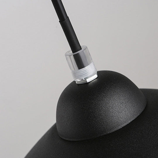Contemporary Conical Metal Pendant 1-Light Pendulum Lamp For Dining Room In Black/White