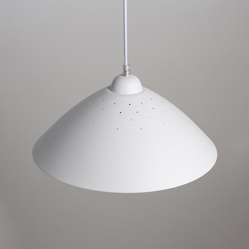 Contemporary Conical Metal Pendant 1-Light Pendulum Lamp For Dining Room In Black/White