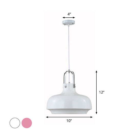 Modern Barn Metal Pendant Light - 10’/14’ Wide White/Pink