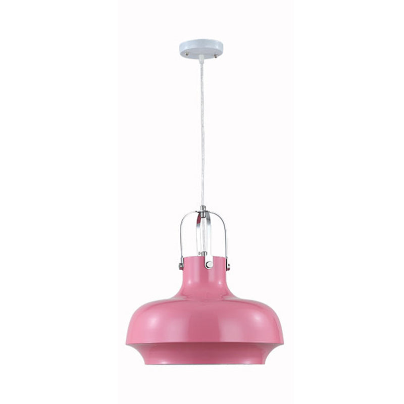 Modern Barn Metal Pendant Light - 10’/14’ Wide White/Pink