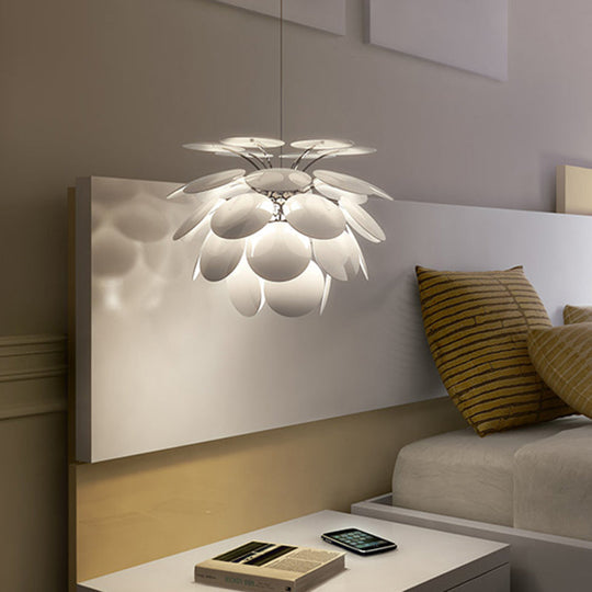 Minimalist Metal Pinecone Hanging Ceiling Light - 19.5/23.5 Wide White Suspension Pendant / 19.5