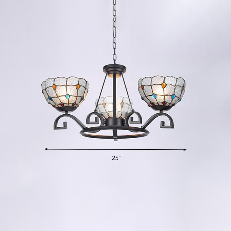 Glamorous Tiffany Chandelier With Frosted Glass Suspension And Multiple Sizes: 3 6 Or 8 Lights In
