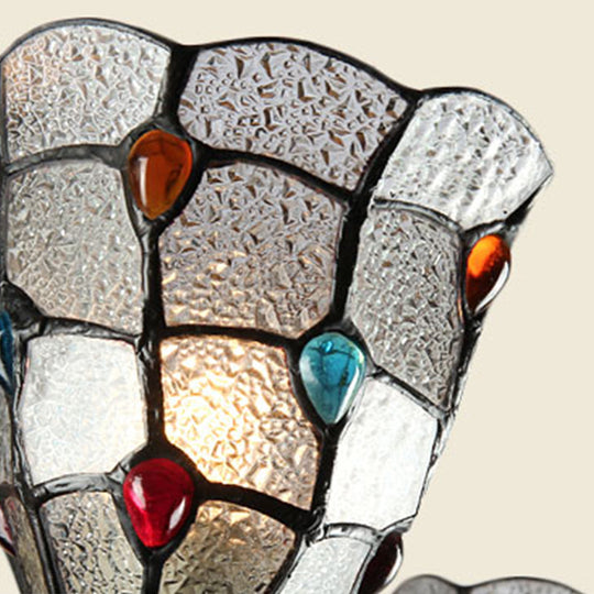 Bronze Jeweled Chandelier Lighting Fixture With Mediterranean Cut Glass - Antique Design Multiple