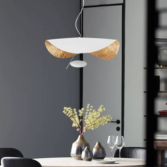 Modern Metal Geometric Pendant Light Kit - 16/23.5 Wide 1 White/Black Down Lighting For Living Room