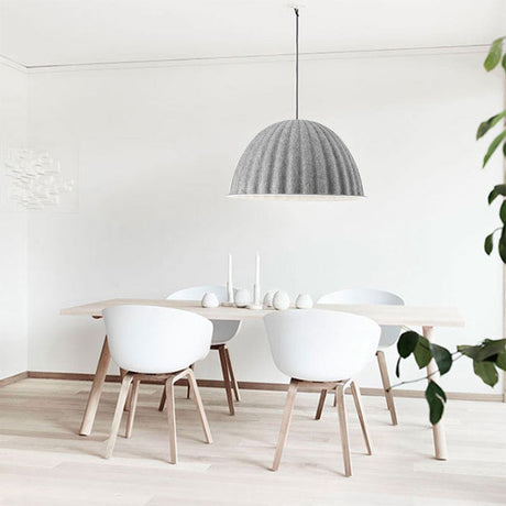 Modern Grey Bowl Metal Pendant Light For Living Room Ceiling - 1 Head Suspension Lamp