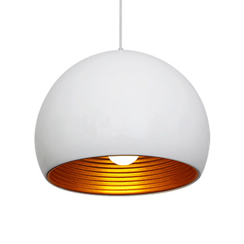Modernist Metal Globe Down Lighting Suspension Lamp - 1 Head Black/White 10/14 Wide